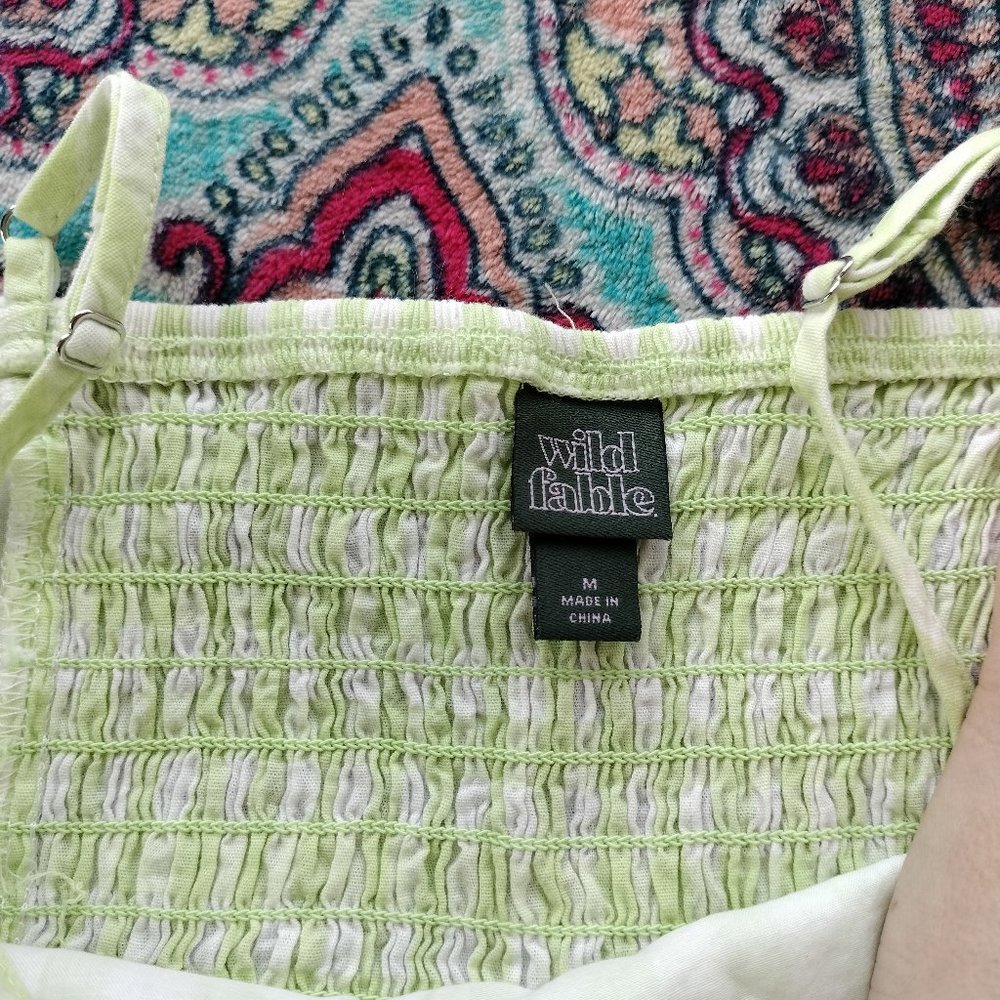 Wild Fable Green and White Gingham Tank Size Medium - Picture 3 of 4